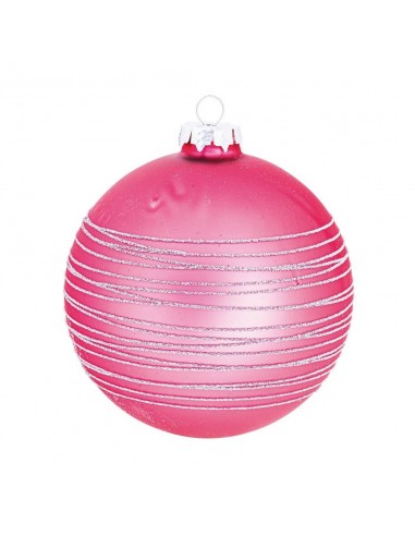 Pallina Natalizia in Vetro Rosa opaco...