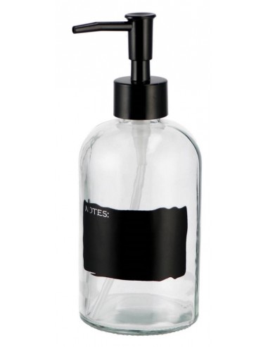 Dispenser in vetro trasp. con etichetta...