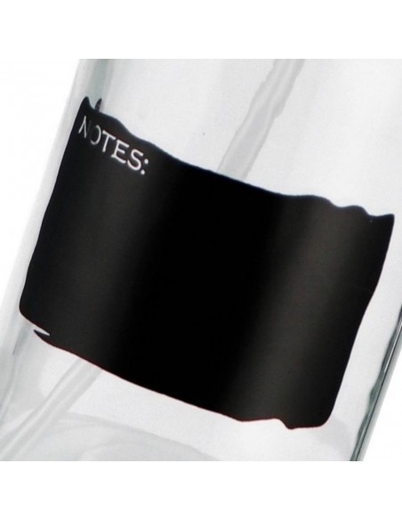 Dispenser in vetro trasp. con etichetta diam.7,5cm h.19,5cm