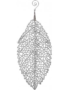 Foglia brillantinata ARGENTO decorativa  natale in...