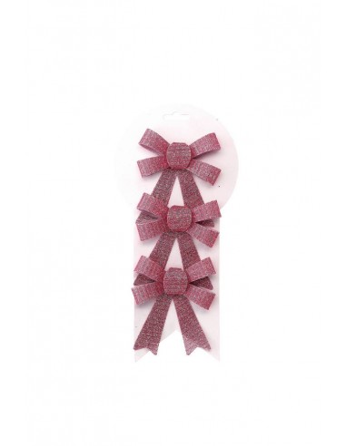 Set 3 Fiocchi Goffrati ROSA 9x11cm