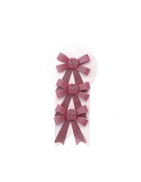 Set 3 Fiocchi Goffrati ROSA 9x11cm