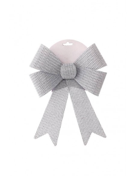 Fiocco Goffrato BIANCO e ARGENTO 20x27cm