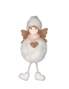Fatina Bianca da appendere con cuore 9x6cm h.21cm