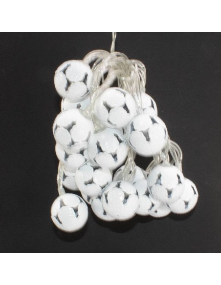 Catena decorativa 20 LED a batteria 2,85m Palline in Ferro bianco, Bianco Luce Calda Mod.2