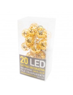 Catena decorativa 20 LED a batteria 2,85m Palline in...