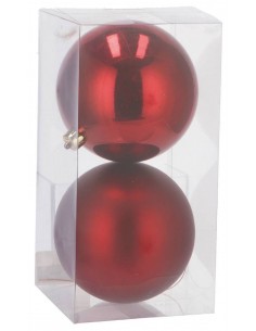Confezione 2 Palline Natalizie ROSSE diam.12cm mod.2