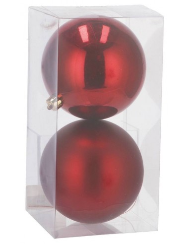 Confezione 2 Palline Natalizie ROSSE diam.12cm...