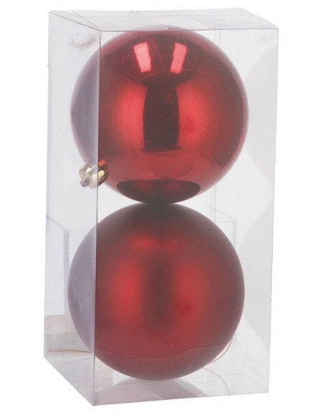 Confezione 2 Palline Natalizie ROSSE diam.12cm mod.2