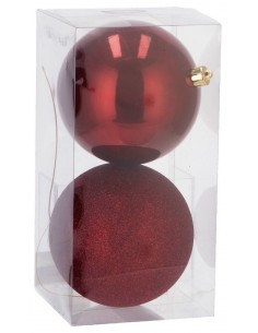 Confezione 2 Palline Natalizie ROSSE diam.12cm mod.1