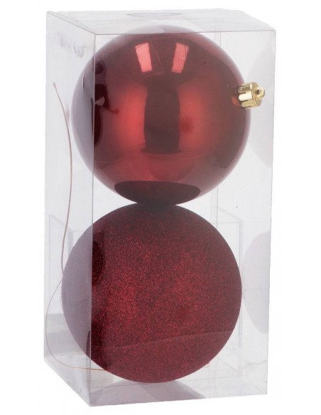 Confezione 2 Palline Natalizie ROSSE diam.12cm mod.1