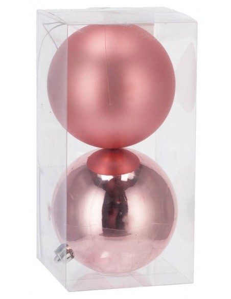 Confezione 2 Palline Natalizie ROSA diam.12cm mod.2