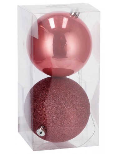 Confezione 2 Palline Natalizie ROSA diam.12cm...