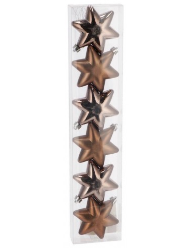 Confezione 6 stelle Natalizie BRONZO da...