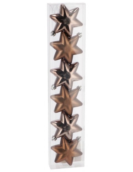Confezione 6 stelle Natalizie BRONZO da appendere diam.7,5 h.3cm