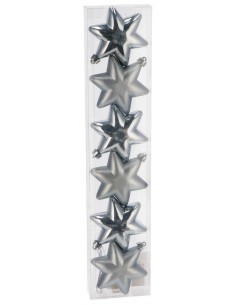 Confezione 6 stelle Natalizie ARGENTO da appendere...