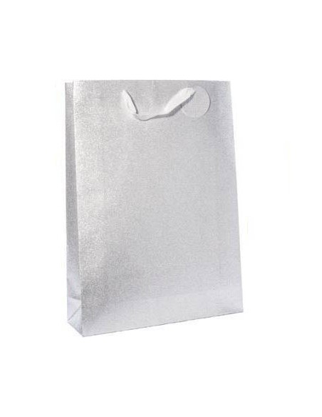 Busta Regalo Natalizia XXL Argento Glitter 50x20cm h.70cm