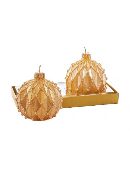 Set 2 Candele mod.Pallina di Natale ORO diam.7,5cm