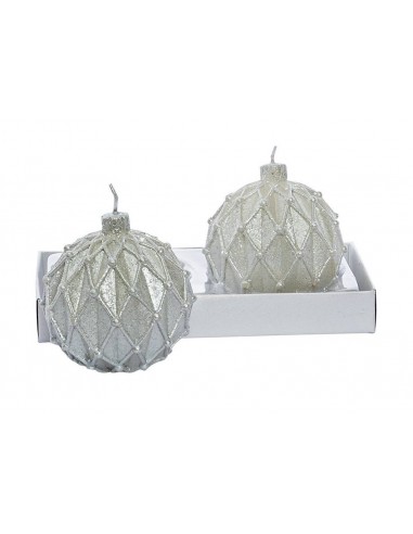 Set 2 Candele mod.Pallina di Natale BIANCO...