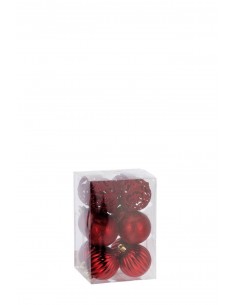 Set 12 Palline Natale ROSSE conf.ass.3 mod.diam.6cm