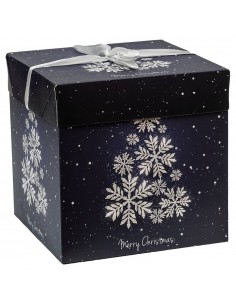 Scatola regalo natalizia componibile BLU 22x22cm h.22cm