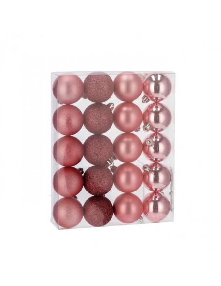 Confezione 20 Palline Natalizie ROSA diam.5cm