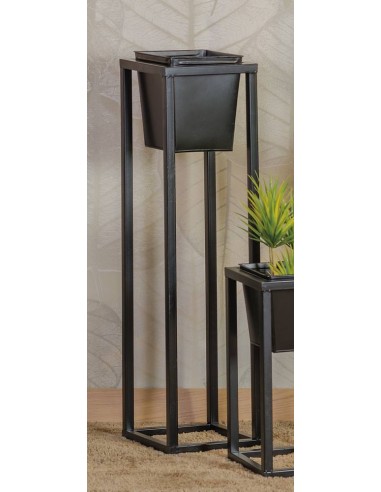 Fioriera Quadrata in Ferro Nero 21x21cm h.82cm