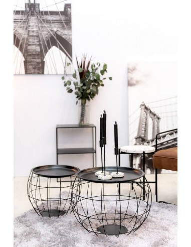 Tavolino d'appoggio Rotondo in ferro Nero L