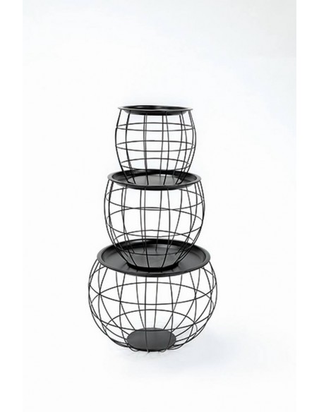 Tavolino d'appoggio Rotondo in ferro Nero L