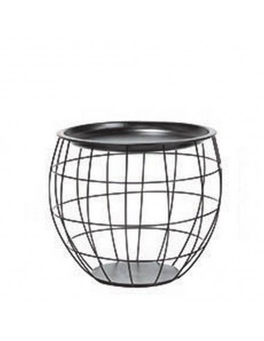 Tavolino d'appoggio Rotondo in ferro Nero M