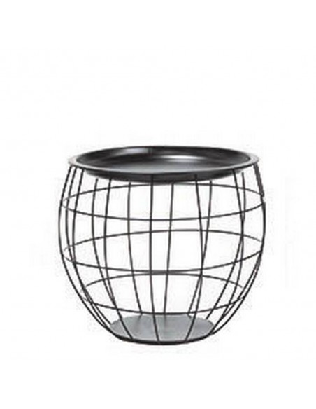 Tavolino d'appoggio Rotondo in ferro Nero M