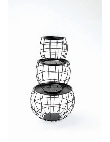 Tavolino d'appoggio Rotondo in ferro Nero S