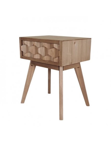 Comodino legno RELIEF 1 cassetto 40x30 h.50cm