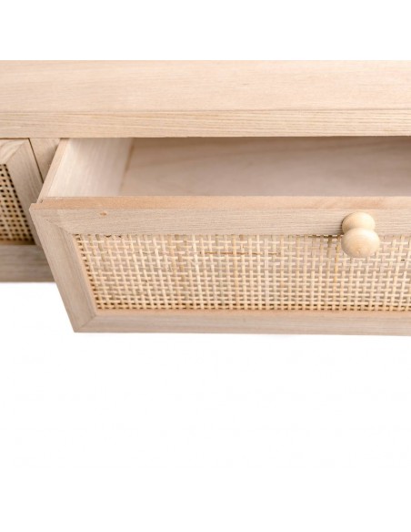 Consolle legno naturale 2 cassetti 90x35 h.77cm