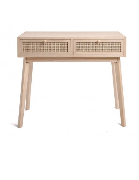 Consolle legno naturale 2 cassetti 90x35 h.77cm