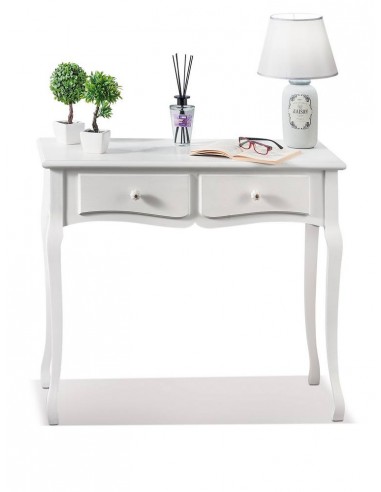 Consolle in legno Bianca 2 cassetti 90x40cm h.79cm