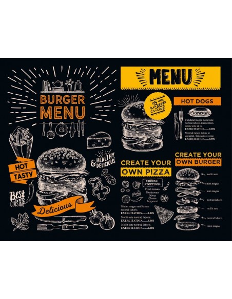 Tovaglietta plastica MENU' 45x35cm mod.1