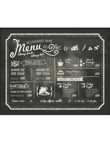 Tovaglietta plastica MENU' 45x35cm mod.3