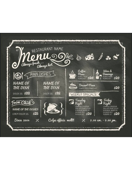 Tovaglietta plastica MENU' 45x35cm mod.3