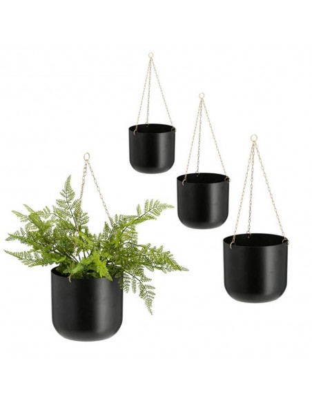 Portavaso da appendere in ferro NERO