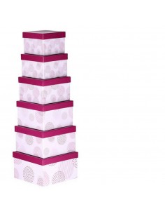 Scatola da regalo quadrata CIRCLE ABSTRACT Fucsia