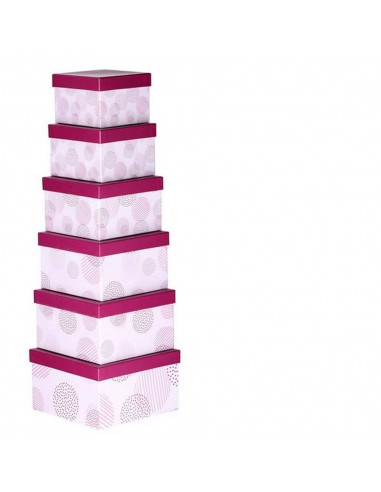 Scatola da regalo quadrata CIRCLE ABSTRACT Fucsia