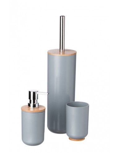 Set 3 pezzi da bagno in plastica grigio