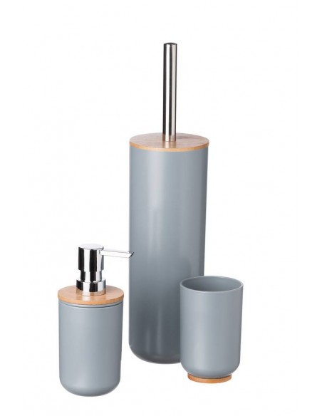 Set 3 pezzi da bagno in plastica grigio