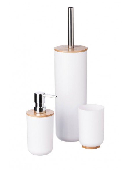 Set 3 pezzi da bagno in plastica bianco