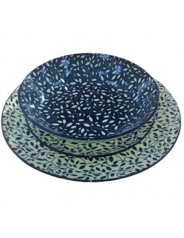 Servizio di Piatti in ceramica Foglie...