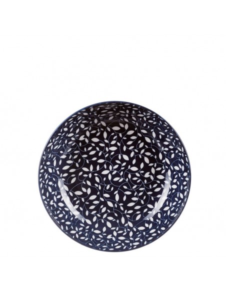Servizio di Piatti in ceramica Foglie Bianco/Blu 18PZ
