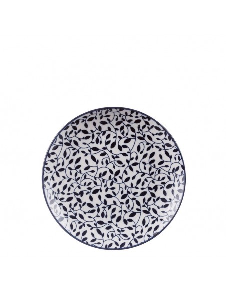 Servizio di Piatti in ceramica Foglie Bianco/Blu 18PZ