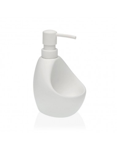 Dispenser ceramica bianco latte e portaspugna