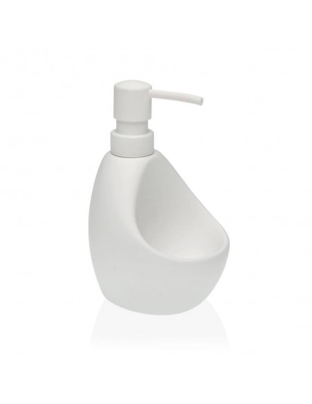 Dispenser ceramica bianco latte e portaspugna